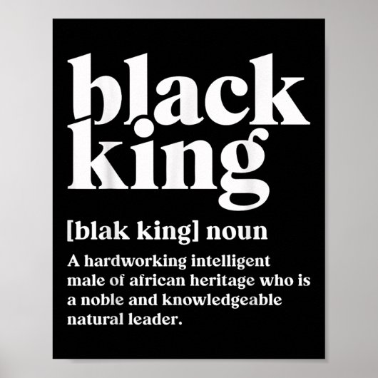 Black King Definition African Black Pride Melanin Poster (Voorkant)