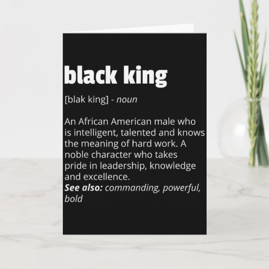 Black King Definition African Pride Black History  Kaart (Voorkant)
