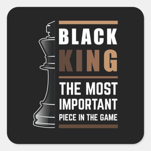 Black King is het belangrijkste stuk in het spel 1 Vierkante Sticker (Voorkant)