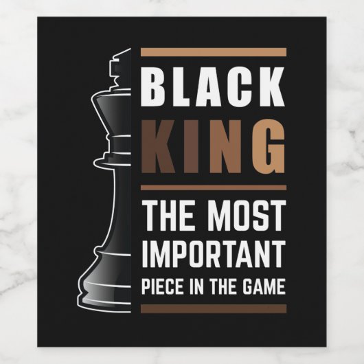 Black King is het belangrijkste stuk in het spel 1 Wijn Etiket (Enkel label)