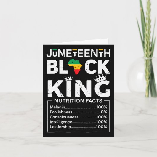 Black King Juneteenth 1865 Onafhankelijkheidsdag z Kaart (Voorkant)