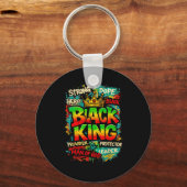 Black King Man Of God Strong Leader Melanin Black  Sleutelhanger (Voorkant)