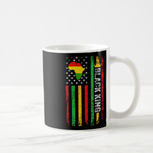 Black King Melanin Afro-Amerikaanse vlag Black His Koffiemok