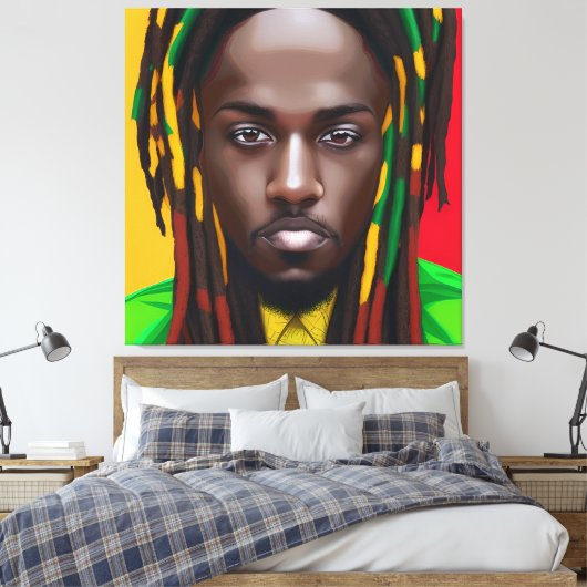 Black King Melanin Man Bruh Mannen Son Boy Prince Canvas Afdruk (Insitu (Slaapkamer))