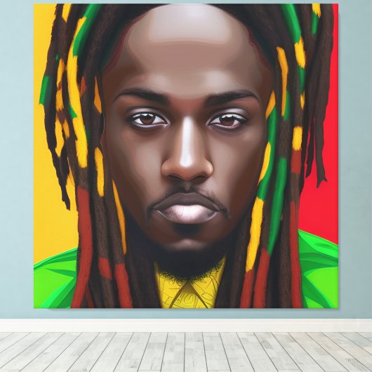 Black King Melanin Man Bruh Mannen Son Boy Prince Canvas Afdruk (Insitu (Houten vloer))