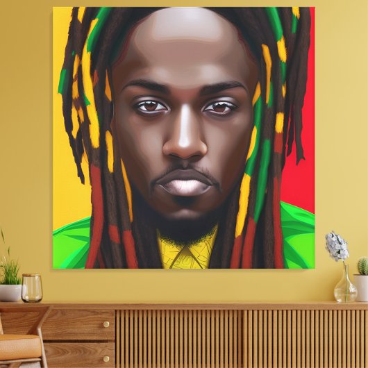 Black King Melanin Man Bruh Mannen Son Boy Prince Canvas Afdruk (Insitu (Woonkamer))