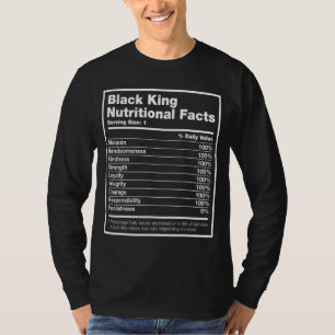 Black King Nutritional Facts Black History Maand M T-shirt