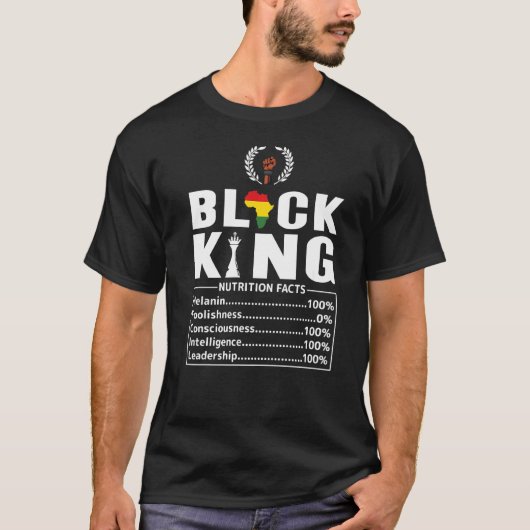 Black King Nutritional Facts Label I Am Black Hist T-shirt (Voorkant)