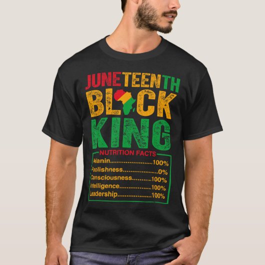 Black King Nutritional Facts Pride Afrikaans Manne T-shirt (Voorkant)
