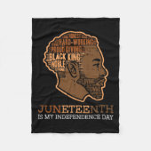 Black King Onafhankelijkheidsdag Melanine Papa Man Fleece Deken (Voorkant)