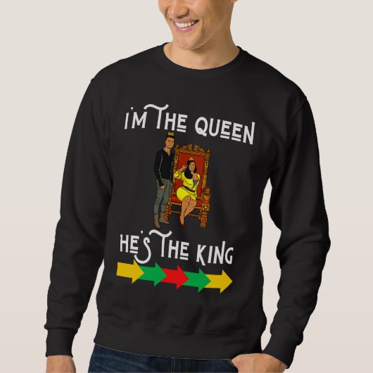 Black King Queen Husband Wife Boyfriend Girlfriend Trui (Voorkant)