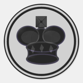 Black King schaakstuk Ronde Sticker