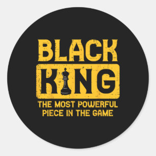 Black King Schaken Black Pride Geschiedenis BHM Af Ronde Sticker