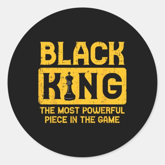 Black King Schaken Black Pride Geschiedenis BHM Af Ronde Sticker (Voorkant)
