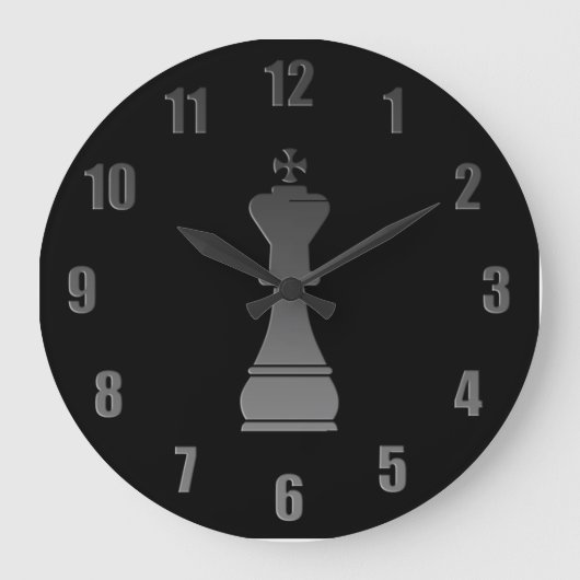 Black kingchess piece grote klok (Voorkant)