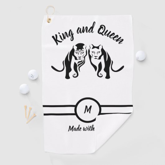 Black Kings and Queens Black Leo Leeuw en Leeuwin Golfhanddoek (Insitu)