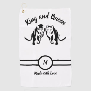 Black Kings and Queens Black Leo Leeuw en Leeuwin Golfhanddoek