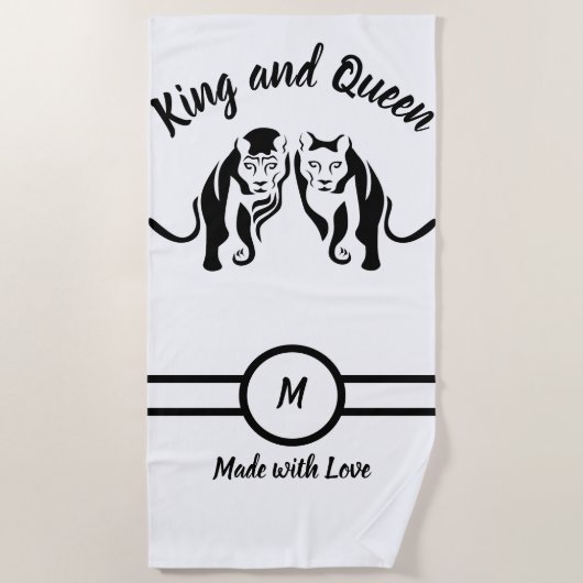 Black Kings and Queens Black Leo Leeuw en Leeuwin Strandlaken (Voorkant)