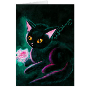 Black Kitten Art-kaarten