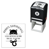 Black Kitten Cat Arch Adres 2 Zelfinktende Stempel (In situ)