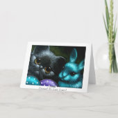 Black Kitten Cat en Paasbriefkaart Feestdagen Kaart (Achterkant)