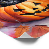 Black Kitten Halloween pompoen heks Pet Poster (Hoek)