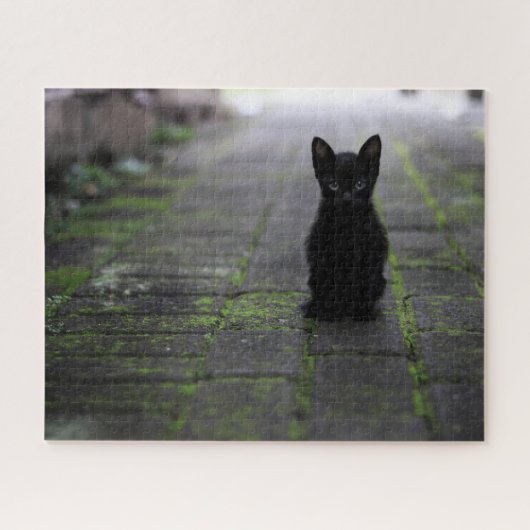 Black Kitten Jigzaag Puzzle Legpuzzel (Horizontaal)