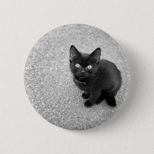 Black Kitten Ronde Button 5,7 Cm (Voorkant)