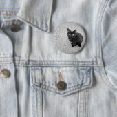 Black Kitten Ronde Button 5,7 Cm (In situ)