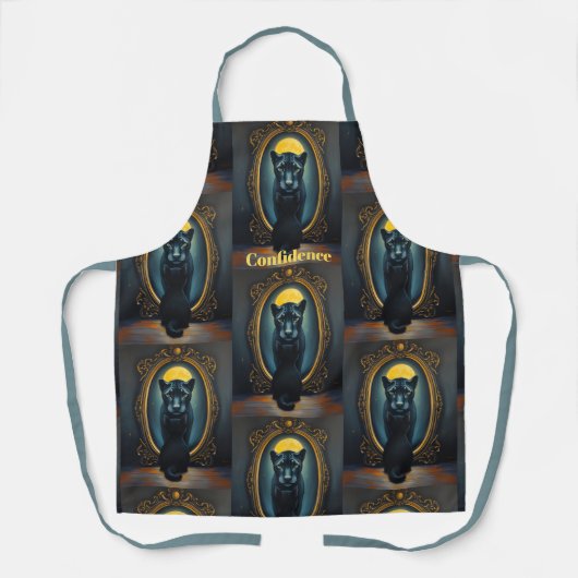 Black Kitten to Panther Confidence Apron 🐱➡️🖤 Schort (Voorkant)