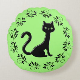 Black Kittens Cartoon 3 Rond Kussen