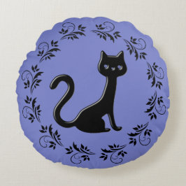 Black Kittens Cartoon 9 Rond Kussen