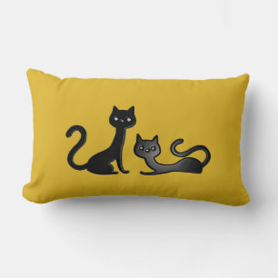 Black Kittens Cartoon II Lumbar Pillow Kussen