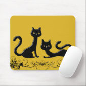 Black Kittens Cartoon II Mousepad Muismat (Met muis)