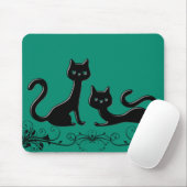 Black Kittens Cartoon IV Mousepad Muismat (Met muis)