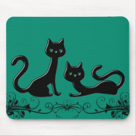 Black Kittens Cartoon IV Mousepad Muismat