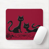 Black Kittens Cartoon VII Mousepad Muismat (Met muis)