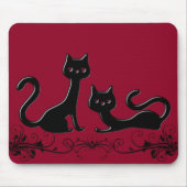 Black Kittens Cartoon VII Mousepad Muismat (Voorkant)