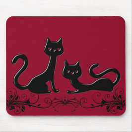 Black Kittens Cartoon VII Mousepad Muismat