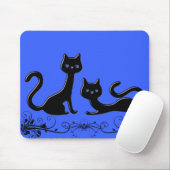 Black Kittens Cartoon VIII Mousepad Muismat (Met muis)