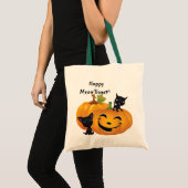 Black Kittens Pumpkin Halloween Bag Tote Bag (Voorkant (product))