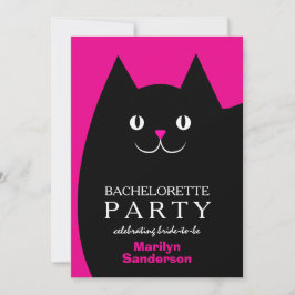 Black Kitty Cat Bachelorette Kaart