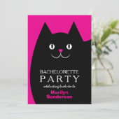 Black Kitty Cat Bachelorette Kaart (Staand voorkant)