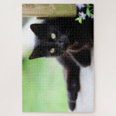 Black Kitty Cat Cute Fun Animal Jigzaag Puzzle Legpuzzel (Verticaal)