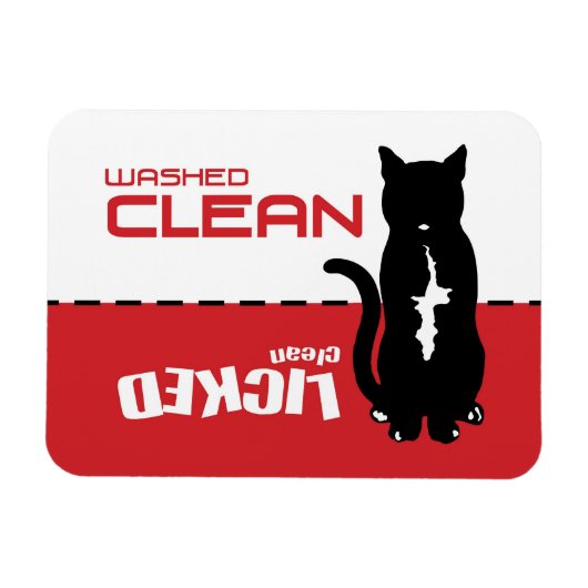 Black Kitty Cat Dishwasmachine Magnet - Verbruikte Magneet (Horizontaal)