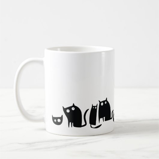 Black Kitty Cat Fun Koffiemok (Links)