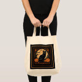 Black Kitty Cat Halloween Tote Bag (Voorkant (product))