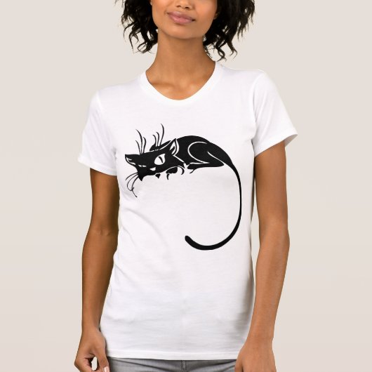 Black Kitty Cat Kitten Aanpassen T-shirt (Voorkant)