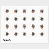 Black Kitty Cat Kitten Neko Ronde Sticker (Vel)