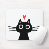 Black Kitty Cat met Valentijn Heart Muismat (Met muis)